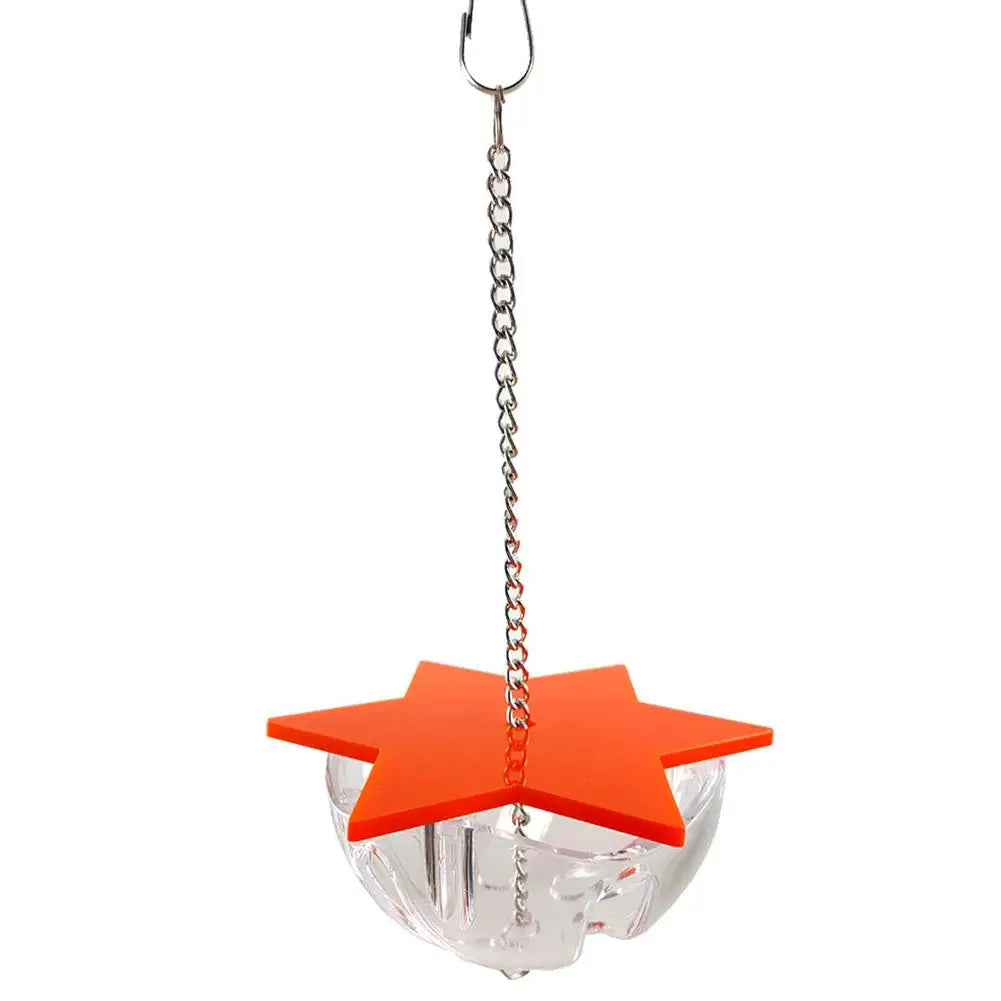 Bird Bite Toys Parrot Hanging Treat Foraging Toy Feeder Acrylic Hexagonal Star Multi-Layer Bird Food Box Birdcage Accessories
