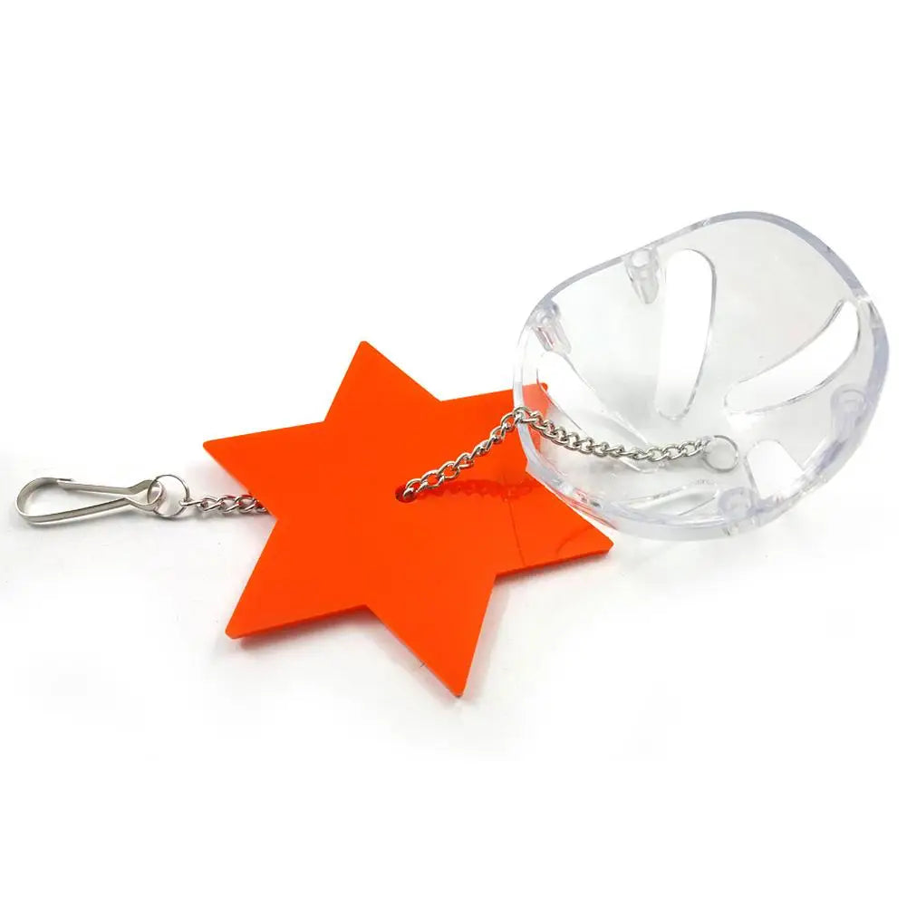 Bird Bite Toys Parrot Hanging Treat Foraging Toy Feeder Acrylic Hexagonal Star Multi-Layer Bird Food Box Birdcage Accessories
