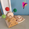 3-in-1 Multi-Functional Interactive Cat Toy Set - Interactive Ferris Wheel Sisal Ball, Cat Teaser Wand, And Solid Wood Cat