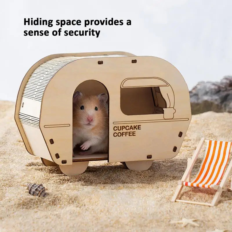 Hamster Squirrel House Toys Guinea Pig Wooden Hideout House Rabbit Chinchilla Gerbil Nest Hamster Accessories Small Pet Supplies