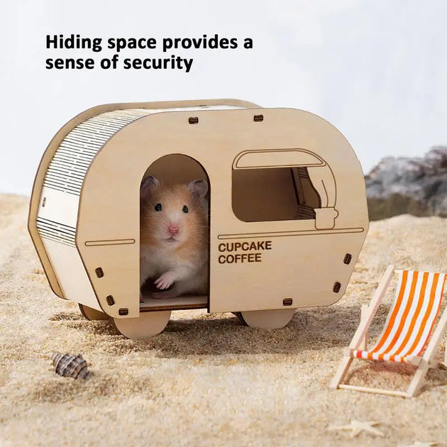Hamster Squirrel House Toys Guinea Pig Wooden Hideout House Rabbit Chinchilla Gerbil Nest Hamster Accessories Small Pet Supplies