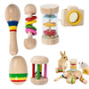 6pcs Cute Rabbit Toys Colorful Wooden roller rattle Chew Toys for Small Pet Molars Supplies Bite-Resistant Animal Accessories