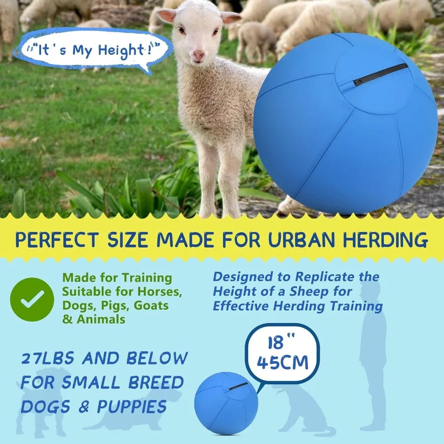 18" Jolly Ball for Dogs Agility Training Equipment Herding Ball for Australian German Shepherd Improved Dog Toys with Portable