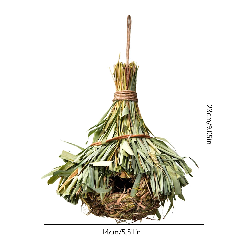 Natural Grass Bird House Ventilated Weaved Hanging Parrot Nest Houses Comfortable Resting Place Outdoor Decoration