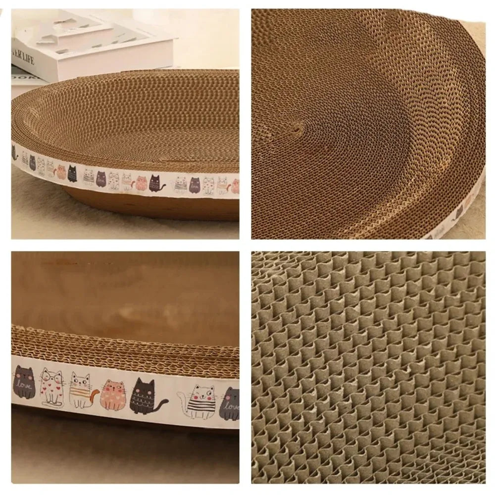 Cat Scratch Board Nest Cat Scrapers Round Oval Grinding Claw Toys For Small Cats Thickened And Durable Bed Nest Scratching Board