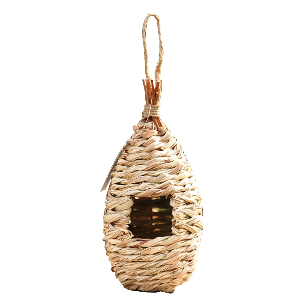 Natural Grass Bird House Ventilated Weaved Hanging Parrot Nest Houses Comfortable Resting Place Outdoor Decoration