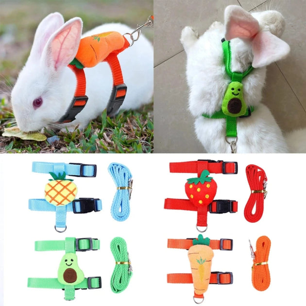 Harness and Leash Rabbit Harnesses Cute Costume 2 Sizes  Walking Small Ferret Chinchilla Hamster Drop Shipping