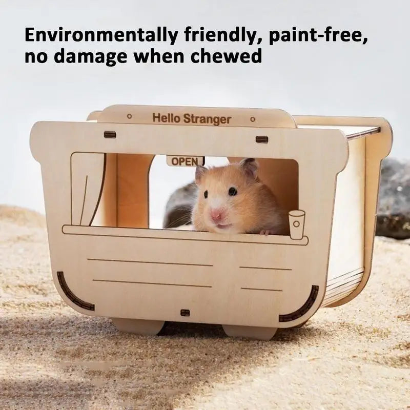 Hamster Squirrel House Toys Guinea Pig Wooden Hideout House Rabbit Chinchilla Gerbil Nest Hamster Accessories Small Pet Supplies